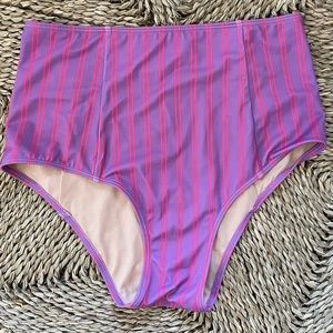 Kortni Jeane cut high purple stripe bottoms